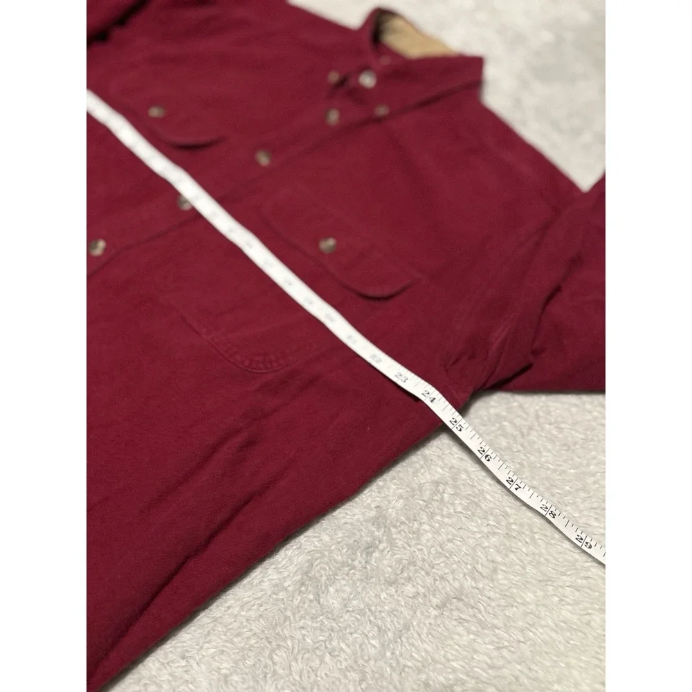 Cabelas Chamois Red Button Down Shirt Size Large Tall LT Top